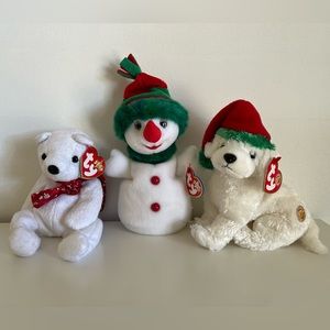 TY Set of Christmas Beanies